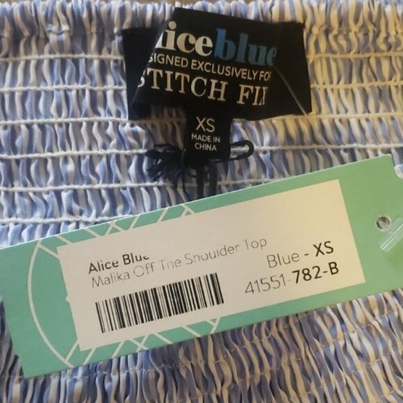 NWT Stitch Fix Alice Blue | Malika Off Shoulder Top Size XS - Picture 6 of 6